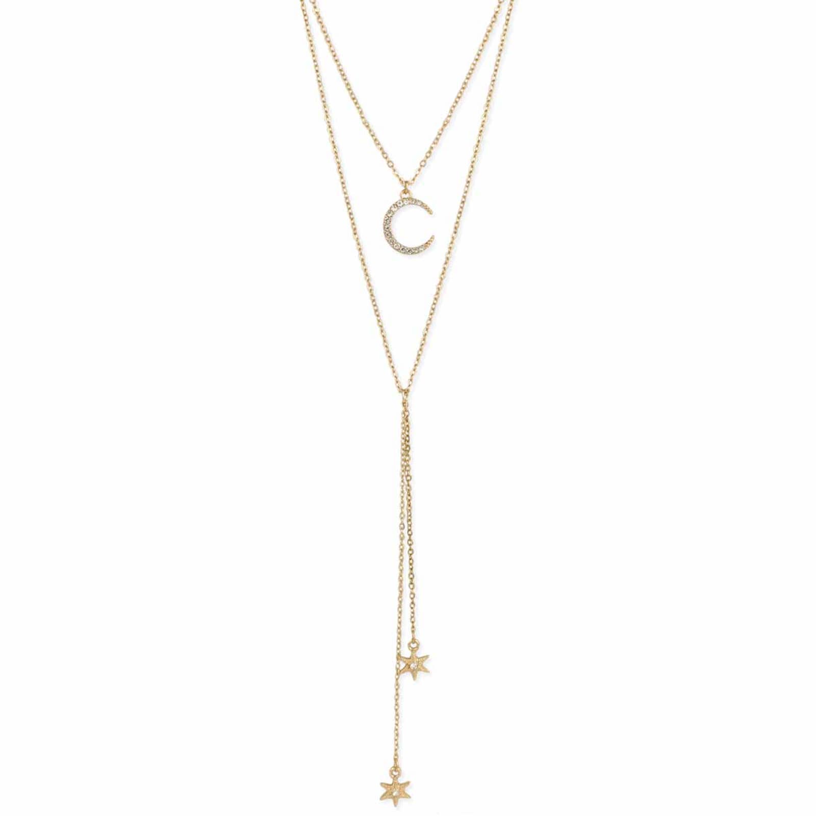Celestial Wishes Moon Star Y Necklace 18$